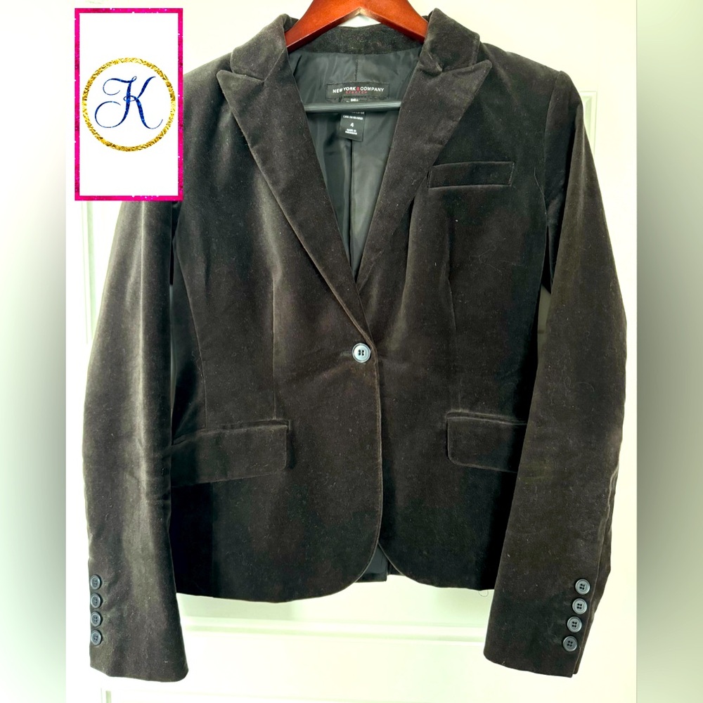 Black Velvet Blazer, New York & Company Black Vegan Velvet Blazer 🖤